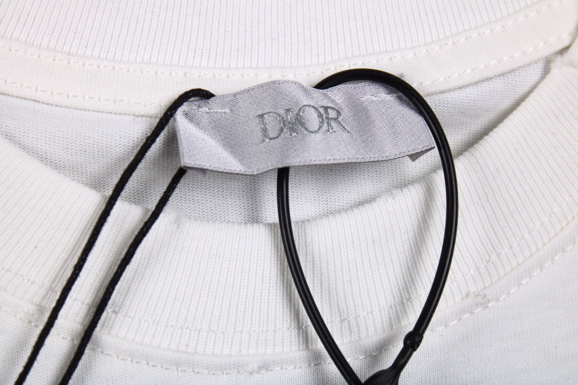 D*or embroidered lizard t-shirt - white