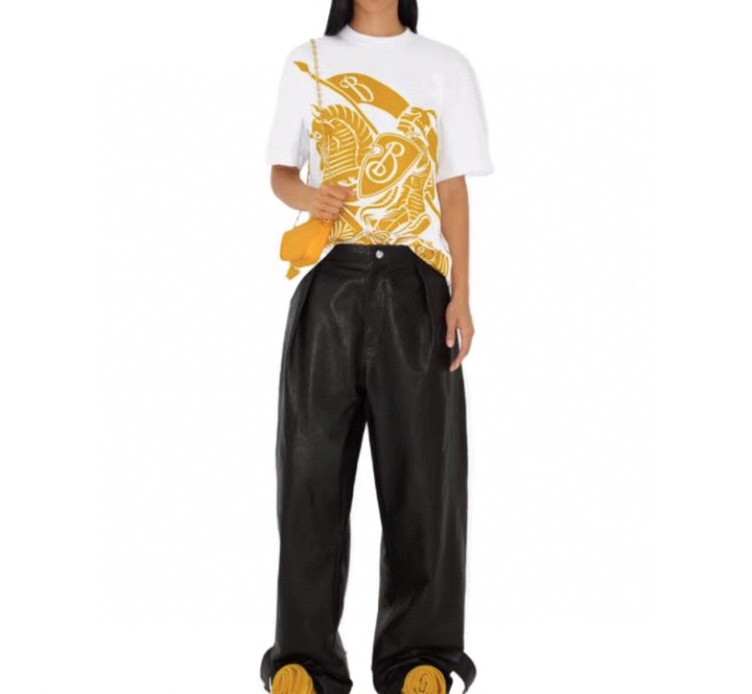 B**rry knight print t-shirt - white and orange