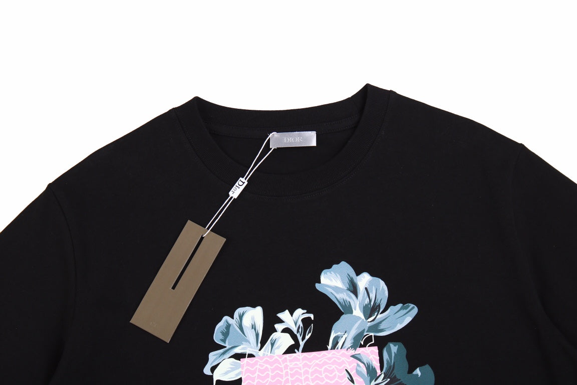 D*or t-shirt with floral graphic design