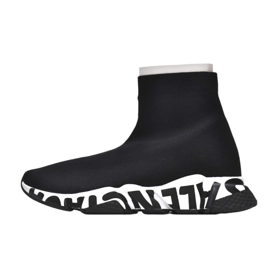 Ba*len*cia*ga speed graffiti trainer x black white