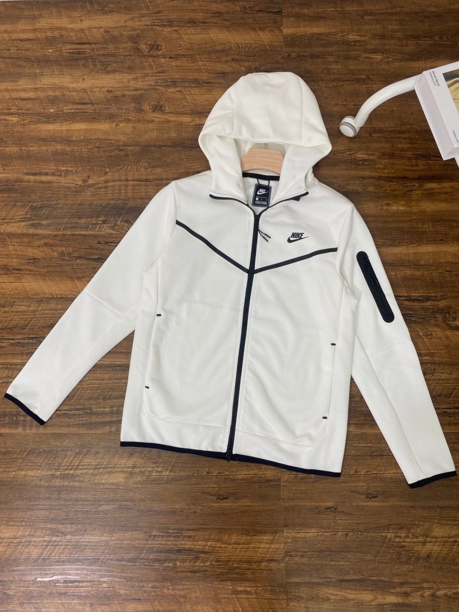 NIKE TECH FLEECE HOODIE x WHITE/BLACK